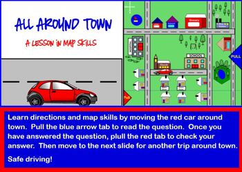 Preview of All Around Town Map Skills Lesson SMARTBOARD