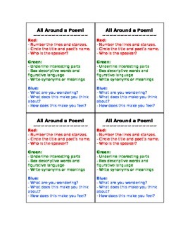Preview of All Around a Poem - Literacy Center Cards