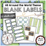 All Around the World Theme - Labels, Nameplates, Numbers, 