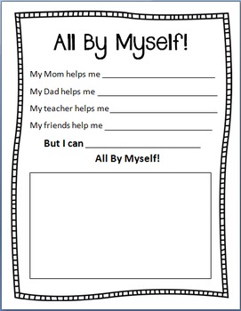 Preview of All By Myself Printable
