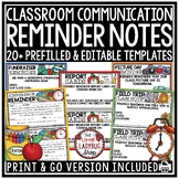 Editable Parent Teacher Conference Reminder Notes Slips Cl