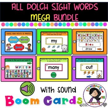 Preview of All DOLCH Sight words Boom Cards MEGA Bundle With Sound