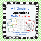 All Decimal Operations Math Stations Exit Ticket Included
