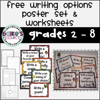 Preview of Writing:  All Done? Free Writing Options Anchor Chart- Digital Resource