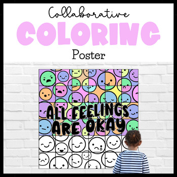 Preview of All Feelings Are Okay Collaborative Poster | Bulletin Board Spots of Regulation