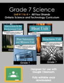 Year Long Gr. 7 Science Units (Ontario Based Curriculum, G