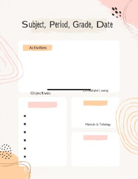 Preview of All-Grades Lesson Plan Template Soft Design