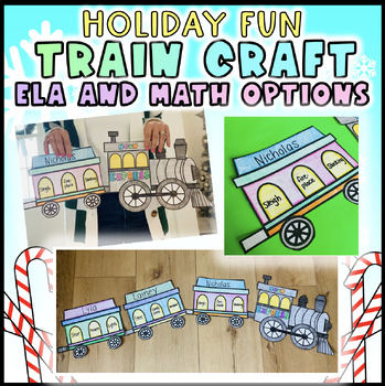 Preview of All Grades Math/ELA Train Craft- Christmas, Holidays, December, January