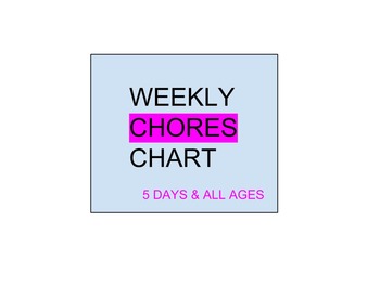 Preview of All Grades - Weekly Chores Chart
