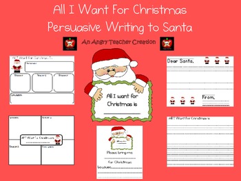 Preview of All I Want For Christmas- Santa Persuasive Writing