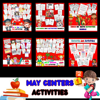 Preview of All In One May centers Activities and Worksheets BIG MEGA BUNDLE