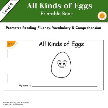 Preview of All Kinds of Eggs Printable Book Level 2