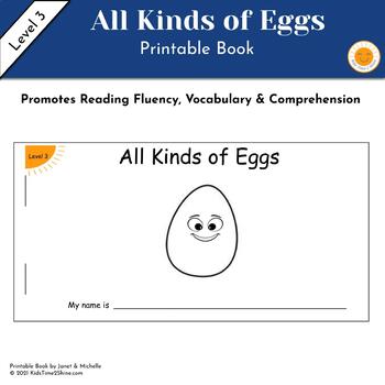 Preview of All Kinds of Eggs Printable Book Level 3