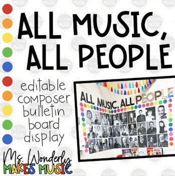 Preview of All Music, All People: EDITABLE Composer Bulletin Board Display