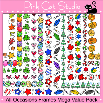 Preview of Borders Clip Art - All Occasions Frames Mega Value Pack