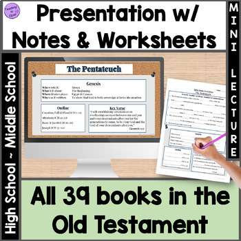 Preview of All Old Testament Bible books Overview Presentations w/worksheets BUNDLE