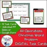 All Operations Christmas Word Problems Task Cards