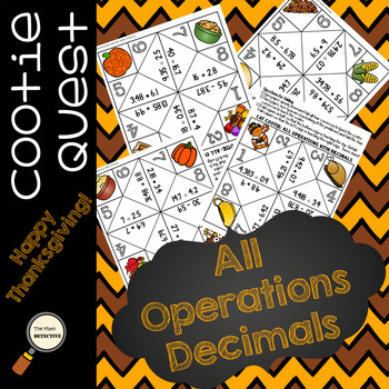 Preview of All Operations with Decimals - Thanksgiving Cootie Quest