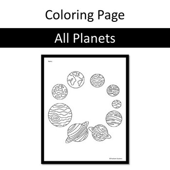 Preview of All Planet Coloring Page
