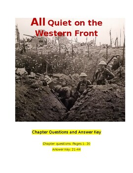 Preview of All Quiet on the Western Front- Classic War Novel Question Bank