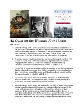 Preview of All Quiet on the Western Front exam