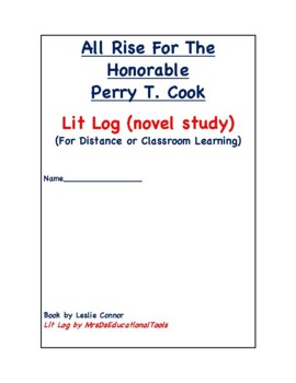 Preview of All Rise For The Honorable Perry T. Cook Lit Log (novel study) (For Distance or