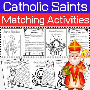 Preview of All Saints Day Activities - Catholic Saints Matching Activities ⭐No Prep⭐