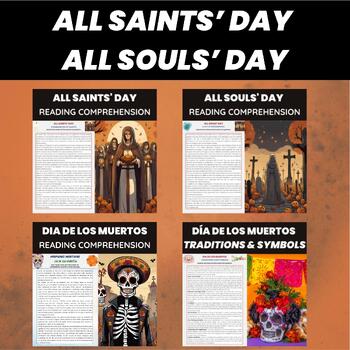 Preview of All Saints Day All Souls Day Dia De Los Muertos Reading Comprehension Bundle