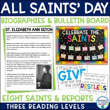 Preview of All Saints' Day Bundle | Saint Biographies & Bulletin Board