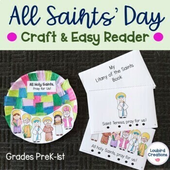 Preview of All Saints Day Craft and Litany of the Saints Easy Reader | Catholic Saints