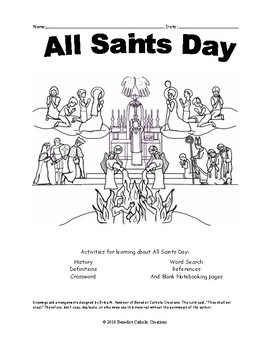 All Saints Day Coloring Page Worksheets Teaching Resources Tpt