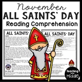 All Saints' Day Reading Comprehension Worksheet Dia de los