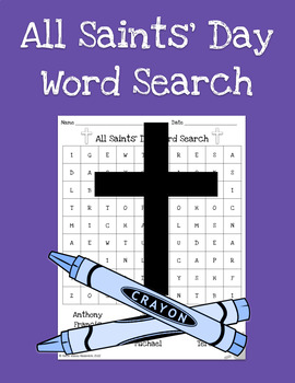 Preview of All Saints' Day Word Search