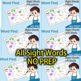 All Sight Words NO PREP! K - 3rd Grade Word Find Distance 