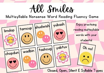 Preview of All Smiles Multisyllable Nonsense Word Game