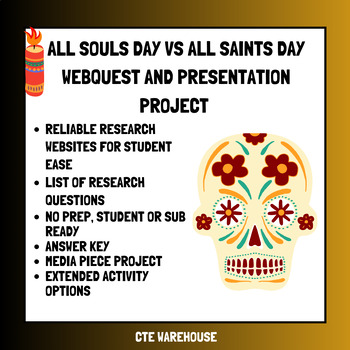 Preview of All Souls' Day vs. All Saints' Day WebQuest | With Answer Key | No Prep