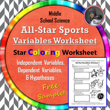 Preview of FREE Scientific Method Worksheet: Variables and Hypotheses Coloring Activity
