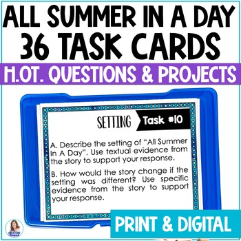 Preview of All Summer in A Day by Ray Bradbury - Short Story Task Cards - Middle School ELA