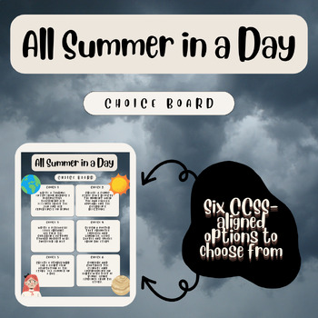 Preview of All Summer in a Day Choice Board Activities