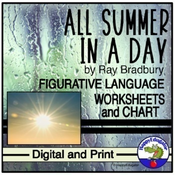 Preview of All Summer in a Day Ray Bradbury Figurative Language Worksheets - Digital Easel