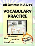 All Summer in a Day Vocab Comprehension Packet
