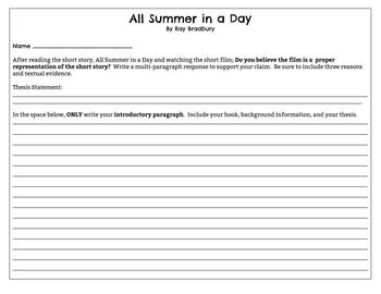 All summer in a day essay