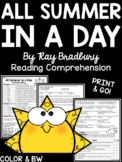 All Summer in a Day Reading Comprehension Questions Scienc