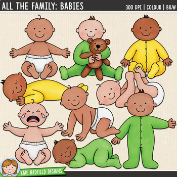 Preview of All The Family: Babies Clip Art (Kate Hadfield Designs)