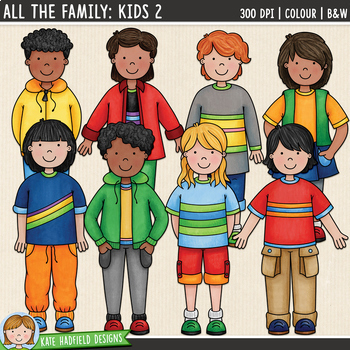 Preview of All The Family: Kids Clip Art 2 (Kate Hadfield Designs)