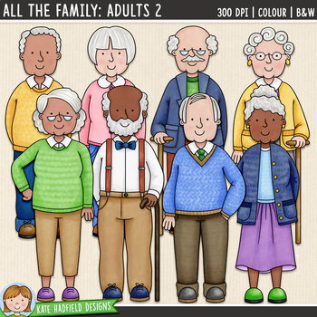 Preview of All The Family: Older Adults Clip Art 2 (Kate Hadfield Designs)