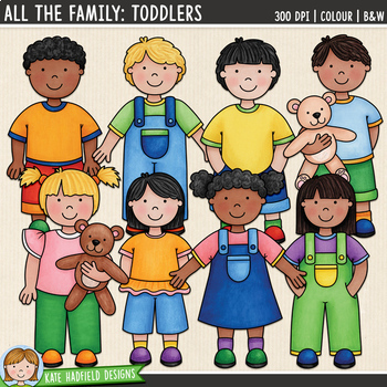 Preview of All The Family: Toddlers Clip Art (Kate Hadfield Designs)