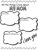 All The Things I Love About My Mom (Mother's Day Sheet)