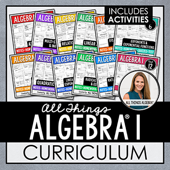 Algebra 1 Curriculum With Activities By All Things Algebra Tpt