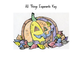Preview of All Things Exponents Color by Number Halloween/Fall Pumpkin